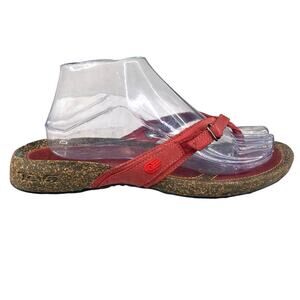 Teva Women's Conchita Red Leather Slip On Thong Sandal Size US 9
